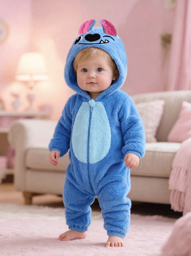 aby/Baby Boy/Girl Fleece Thickened Hooded Jumpsuit, Jumpsuit Outfits, Comfortable Versatile Fashion Daily Cute Ear Design Costumes,