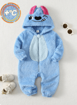 aby/Baby Boy/Girl Fleece Thickened Hooded Jumpsuit, Jumpsuit Outfits, Comfortable Versatile Fashion Daily Cute Ear Design Costumes,