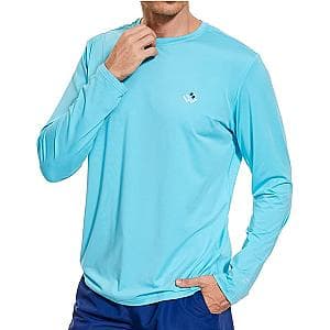 Men’s UPF 50+ Lightweight Long Sleeve Casual T-Shirt Quick Dry UV Sun Protection for Outdoor Beach Hiking Fishing Exercise