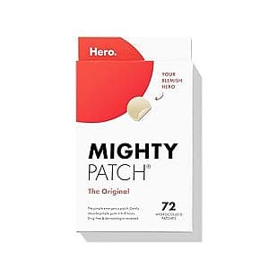Mighty Patch™ Original patch from Hero Cosmetics – The #1 Hydrocolloid Acne Pimple Patch for Shrinking Zits and Whiteheads in 1 use; Nighttime Spot Stickers for Face and Skin (72 Count)