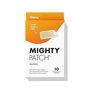 Mighty Patch Surface Large Pimple Patches for Face from Hero Cosmetics, Acne Spot for Body, Cheek, Forehead, and Chin, Pimple Stickers, Hydrocolloid Covers, Vegan-friendly, 10 Count