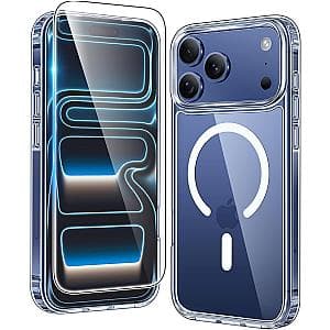 FNTCASE for iPhone 17 Pro-Max Case: Magnetic Transparent Phone Cases with Screen Protector