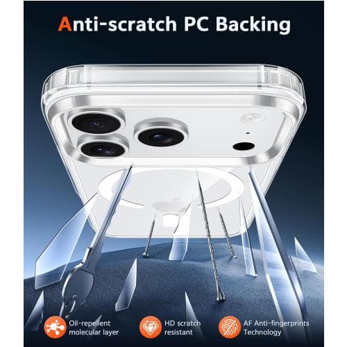 FNTCASE for iPhone 17 Pro-Max Case: Magnetic Transparent Phone Cases with Screen Protector