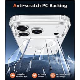 FNTCASE for iPhone 17 Pro-Max Case: Magnetic Transparent Phone Cases with Screen Protector