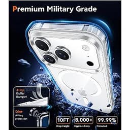 FNTCASE for iPhone 17 Pro-Max Case: Magnetic Transparent Phone Cases with Screen Protector